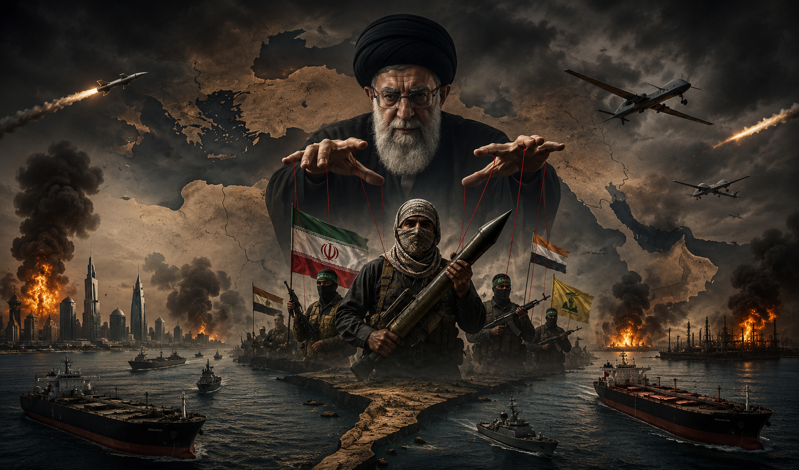 إيران وميليشياتها تعلنان الحرب على العرب: من تهديد الخليج وإغلاق باب المندب إلى قصف الدول العربية وتهديد الأمن الدولي
